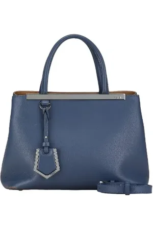 Fendi Pre-owned, Dame, Blå, ONE SIZE, Uld, Pre-owned Laeder hndtasker