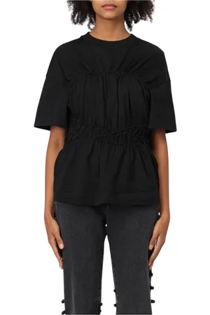 Alexander McQueen Top, Dame, Sort, XS, Bomuld, Sort Bomuldstop Korte Ærmer