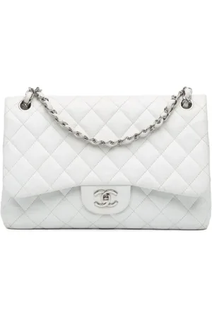 CHANEL Pre-owned, Dame, Hvid, ONE SIZE, Uld, Pre-owned Laeder chanel-tasker