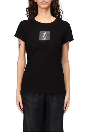 Armani Exchange Top, Dame, Sort, XS, Bomuld, Klassisk Logo Tee Sort Kvinders T-Shirt