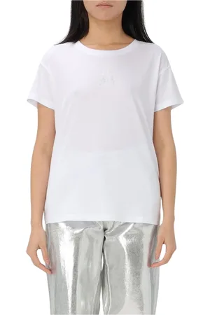 Armani Exchange Top, Dame, Hvid, L, Bomuld, Hvid Crew Neck Tee til Kvinder