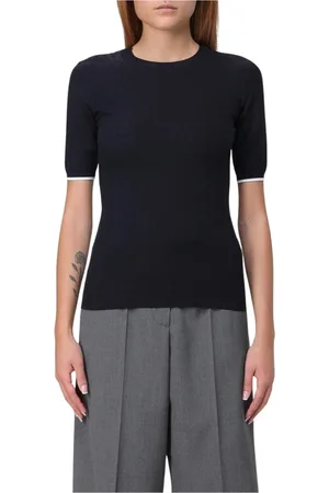 VALENTINO Top, Dame, Blå, M, Hvid Strikket Top