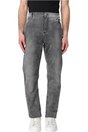 Balmain Jeans, Herre, Grå, W32, Bomuld, Grå Distressed Look Jeans