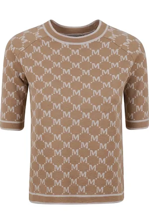 Max Mara Strik, Dame, Brun, S, Uld, Brun T-shirts og Polos Portici