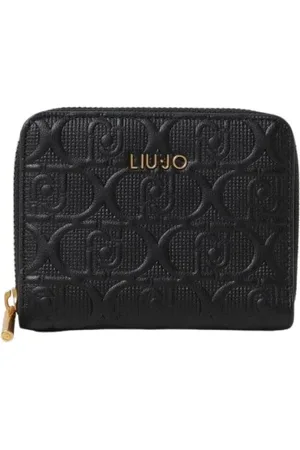 Liu Jo Tilbehør, Dame, Sort, ONE SIZE, Uld, Præget Logo Lynlås Pung Nøglering