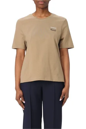 Barbour Top, Dame, Brun, XL, Hvid Crew Neck T-Shirt