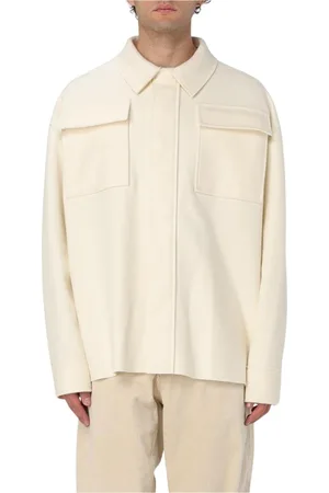 Jil Sander Jakke, Herre, Hvid, L, Uld, Klassisk Hvid Uldskjorte