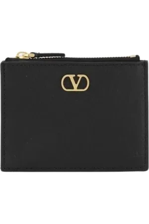 VALENTINO GARAVANI Tilbehør, Dame, Sort, ONE SIZE, Uld, Sort Rockstud Lynlås Pung