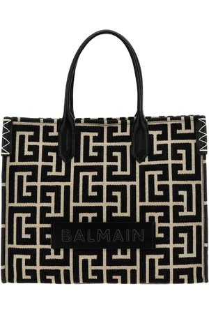 Balmain Taske, Dame, Sort, ONE SIZE, Uld, Elegant Canvas Tote Bag