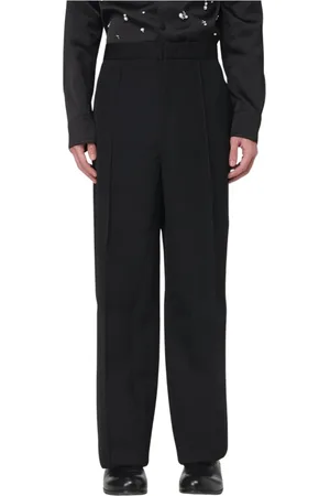 Jil Sander Bukser, Herre, Sort, XL, Uld, Klassiske Sorte Wide-Leg Bukser