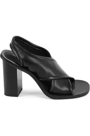 Calvin Klein Sko, Dame, Sort, 37 EU, Polyester, Sort Stropløs Højhælet Sandal