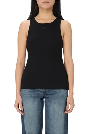 Ganni Top, Dame, Sort, XS, Bomuld, Sort Ribbet Tank Top