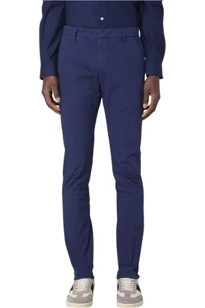Dondup Bukser, Herre, Blå, W40, Uld, Slim Fit Blå Chinos Bukser