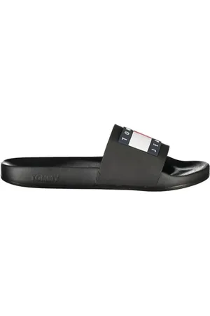 Tommy Hilfiger Sko, Herre, Sort, 46 EU, Sort åben-tå sandal til mænd