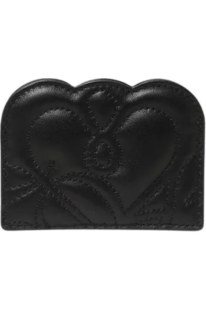 Alexander McQueen Tilbehør, Dame, Sort, ONE SIZE, Læder, Quiltet Læderkortholder