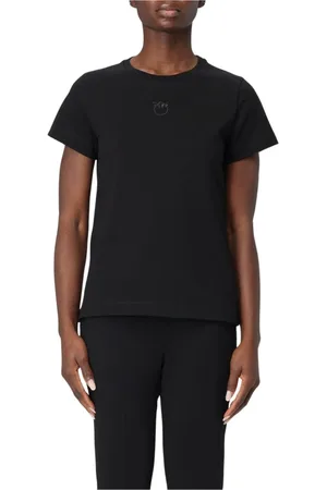 Pinko Top, Dame, Sort, XS, Bomuld, Klassisk Hvid Crew Neck T-Shirt