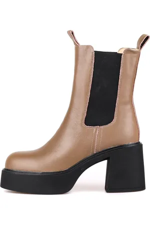 CESARE GASPARI Sko, Dame, Brun, 38 EU, Uld, Platform Chelsea Ankelstøvler - Brun