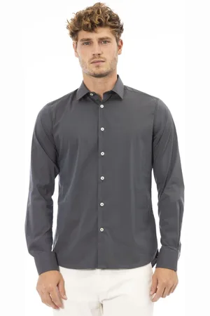 BALDININI Skjorte, Herre, Grå, 4XL, Melody Skjorte - Regular Fit - Italiensk Krave