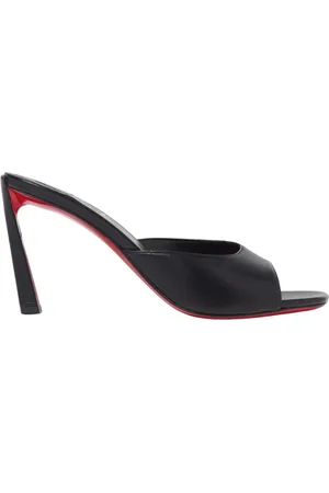 Christian Louboutin Sko, Dame, Sort, 38 EU, Læder, Sort Læder Højhælede Sandaler