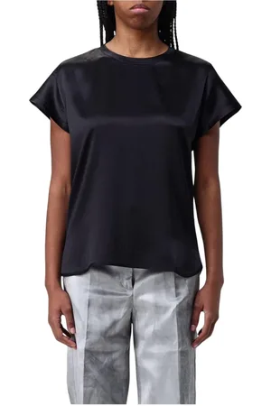 Pinko Bluser & Skjorter, Dame, Sort, M, Uld, Silke Afslappet Top