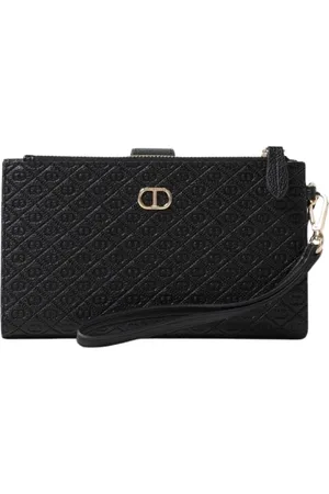 Twin-Set Tilbehør, Dame, Sort, ONE SIZE, Læder, Præget Clutch Pung