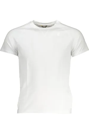 K-Way Top, Herre, Hvid, M, Bomuld, Hvid Crew Neck T-shirt med Logo Accent