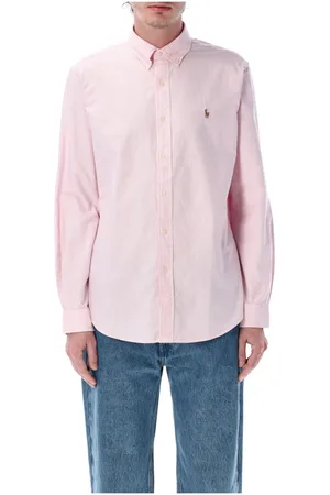 Ralph Lauren Skjorte, Herre, Lyserød, S, Bomuld, Stribet Oxford Skjorte