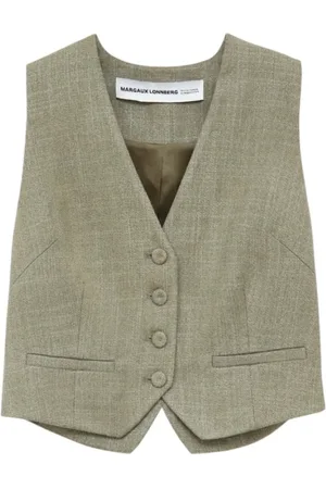 MARGAUX LONNBERG Jakke, Dame, Grøn, XS, Ærmeløs Olivengrøn Gilet