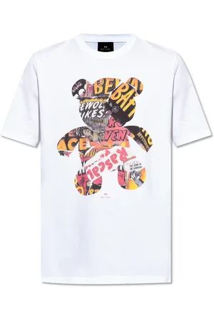 Paul Smith Top, Herre, Hvid, S, Bomuld, T-shirt med farverigt tryk