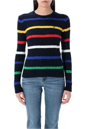 Ralph Lauren Strik, Dame, Flerfarvet, S, Bomuld, Stribet Kabelstrik Trøje