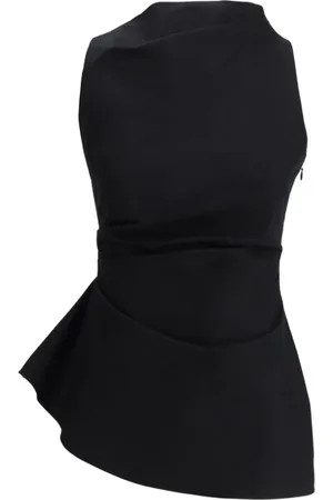 Alexander McQueen Top, Dame, Sort, XS, Bomuld, Asymmetrisk Bomulds Top