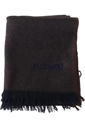 Missoni Tilbehør, Herre, Brun, ONE SIZE, Cashmere, Luksus Cashmere Tørklæde med Logo Broderi