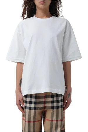 Burberry Top, Dame, Hvid, S, Klassisk Hvid Crew Neck Tee