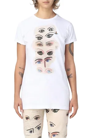 Vivienne Westwood Top, Dame, Hvid, XS, Bomuld, Minimalist Grafisk Bomulds T-Shirt