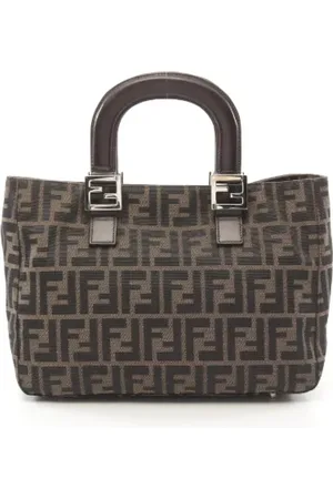 Fendi Pre-owned, Dame, Brun, ONE SIZE, Uld, Pre-owned Canvas totes