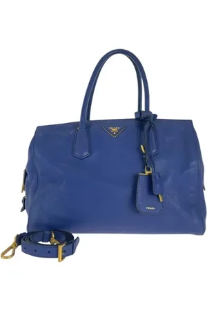 Prada Pre-owned, Dame, Blå, ONE SIZE, Uld, Pre-owned Laeder hndtasker