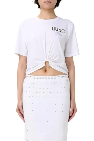 Liu Jo Top, Dame, Hvid, XS, Bomuld, Hvid Knotted Front T-Shirt