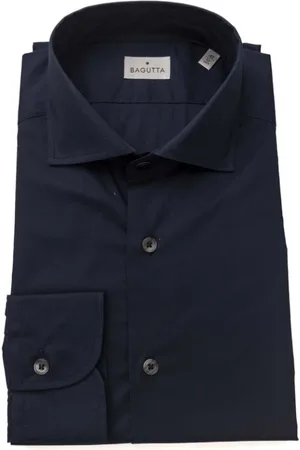 BAGUTTA Skjorte, Herre, Blå, S, Bomuld, Slim Fit French Collar Shirt