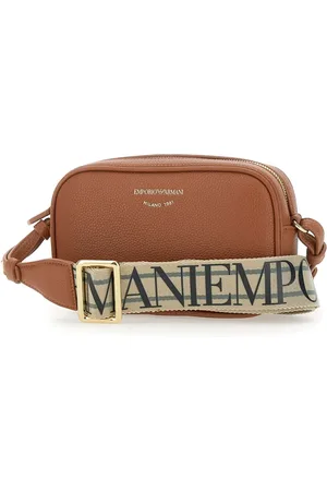 Emporio Armani Taske, Dame, Brun, ONE SIZE, Læder, Vegansk Læder Kamerataske med Hjorte Print
