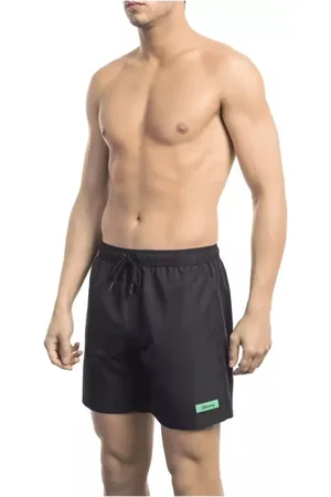 Bikkembergs Badetøj, Herre, Sort, M, Uld, Elegant Sort Logo Badeshorts