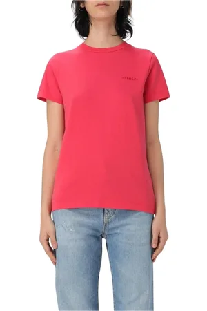 Pinko Top, Dame, Rød, L, Bomuld, Blå Crew Neck T-Shirt