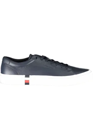 Tommy Hilfiger Sko, Herre, Blå, 42 EU, Polyester, Blå Sporty Snøresko med Logo