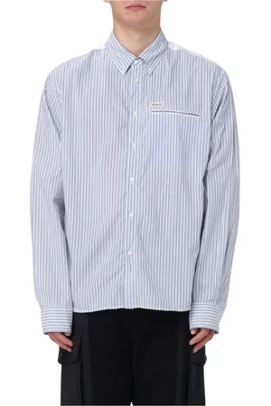 Dsquared2 Skjorte, Herre, Blå, L, Bomuld, Stribet Poplin Skjorte Moderne Stil