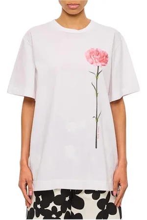 Simone Rocha Top, Dame, Hvid, S, Bomuld, Hvid Grafisk Tee Skjorte