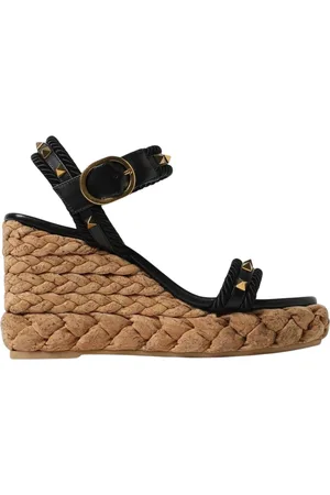 VALENTINO GARAVANI Sko, Dame, Sort, 40 EU, Læder, Sorte Kilehæl Sandaler
