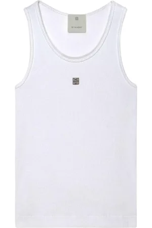 Givenchy Top, Dame, Hvid, M, Hvid V-Neck Ærmeløs Top