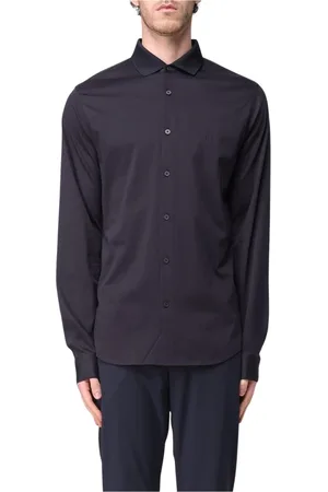Armani Exchange Skjorte, Herre, Sort, L, Bomuld, Sort Bomuldsskjorte Stilfuld og alsidig