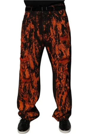 Dolce & Gabbana Bukser, Herre, Flerfarvet, M, Denim, Tie Dye Straight Denim Jeans Logo