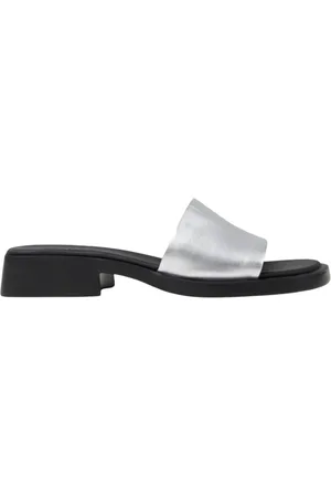 Camper Sko, Dame, Grå, 38 EU, Læder, Grå Slide Sandaler Lav Hæl