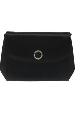 Salvatore Ferragamo Pre-owned, Dame, Sort, ONE SIZE, Uld, Pre-owned Satin skuldertasker